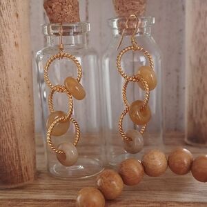 Agate Hoop Earrings